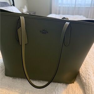 Coach Forest Green Leather Tote